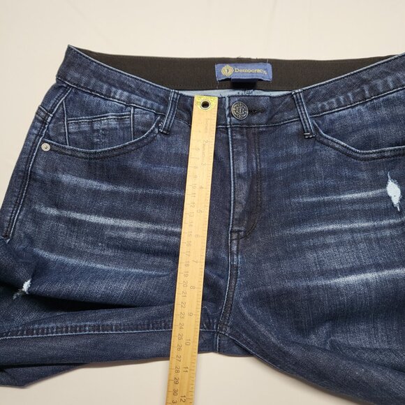 Democracy Jeans Ab Solution Womens Size 8 Distressed Tummy Panel Pockets Blue - Picture 15 of 16